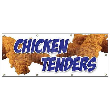 Signmission Chicken Tenders Banner Heavy Duty 13 Oz Vinyl with Grommets B-96 Chicken Tenders